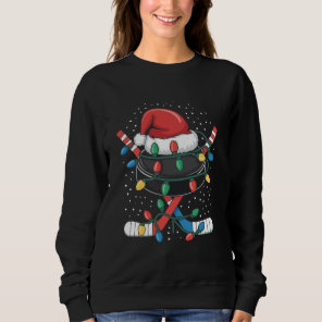 Christmas Hockey Xmas Santa Sports Hat Ball  Sweatshirt