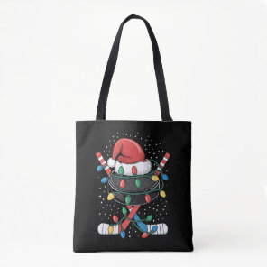 Christmas Hockey Xmas Santa Sports Hat Ball  Tote Bag