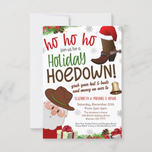 Christmas Hoedown Invitation