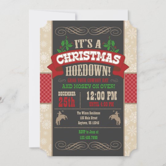 Christmas Hoedown Party Invitation 