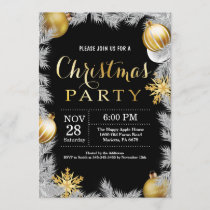 Christmas Holiady Party Invitation Black and Gold