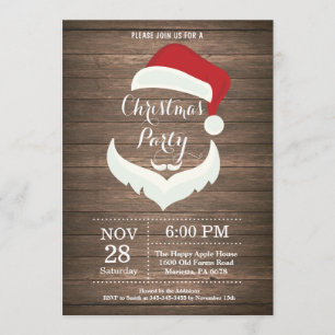 Christmas Holiady Party Invitation Santa Claus