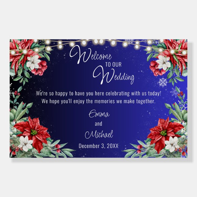 Christmas Holiday 36"x24" Wedding Foam Board Sign (Front)