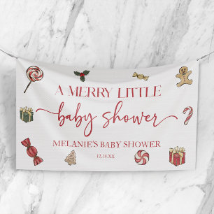 Christmas Holiday A Merry Little Baby Shower Party Banner