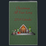 Christmas Holiday All Year Long  Calendar<br><div class="desc">Enjoy the Christmas holidays all year long with cute snowmen, elves, gingerbread cookies, holiday trees, gifts and ornaments. Easily change the year of the calendar by clicking on Choose Your Style and then clicking on Edit date style and options. Visit Smilin' Eyes Treasures for more flower, animal, and nature cards...</div>