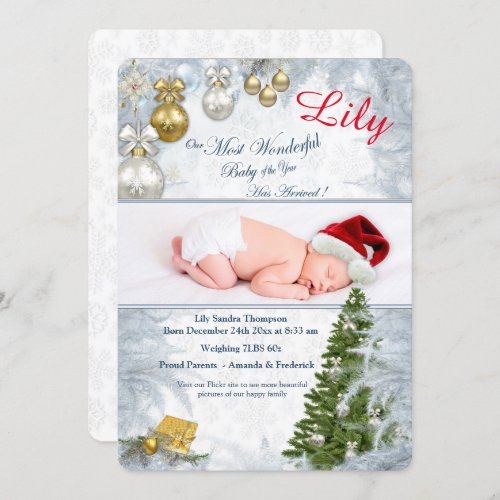 Christmas Holiday Baby of the Month Invitation