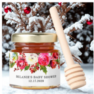 Christmas Holiday Baby Shower Honey Jar Favors