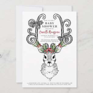 Christmas Holiday Baby Shower Invitation