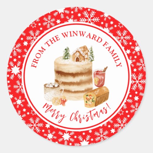 Christmas Holiday Baking Classic Round Sticker