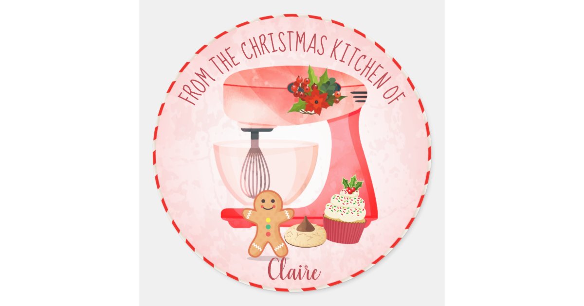 Christmas Holiday Baking Cooking Classic Round Sticker | Zazzle