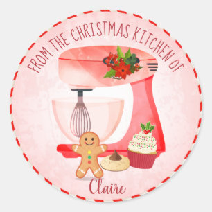 Christmas Holiday Baking Cooking Classic Round Sticker