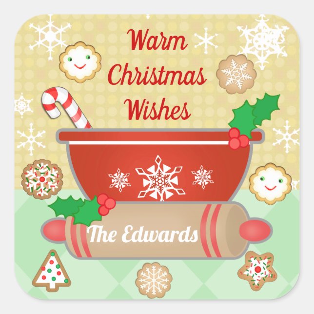 Christmas Holiday Baking Custom Stickers (Front)