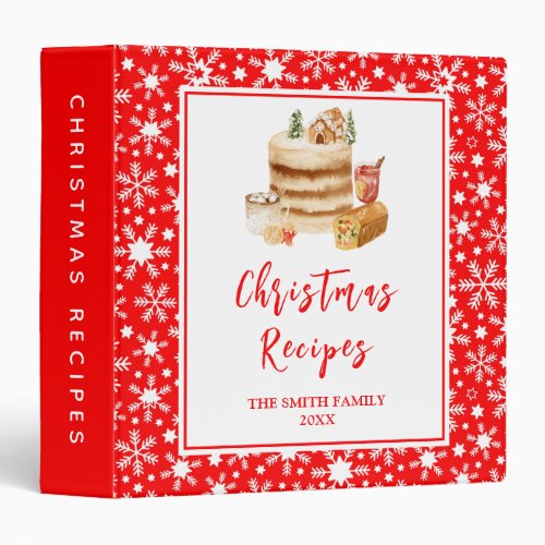 Christmas Holiday Baking Family Recipes 3 Ring Binder