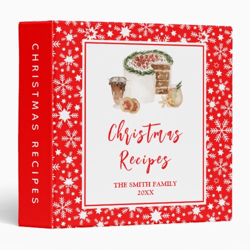 Christmas Holiday Baking Family Recipes 3 Ring Binder