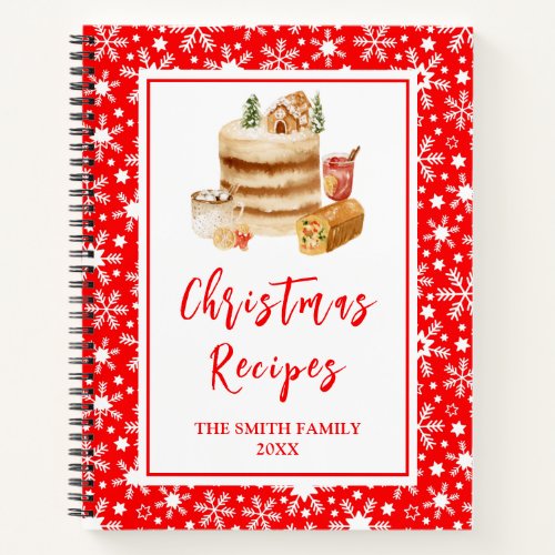 Christmas Holiday Baking Family Recipes Notebook