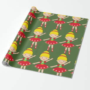 Christmas Holiday Ballerina Wrapping Paper