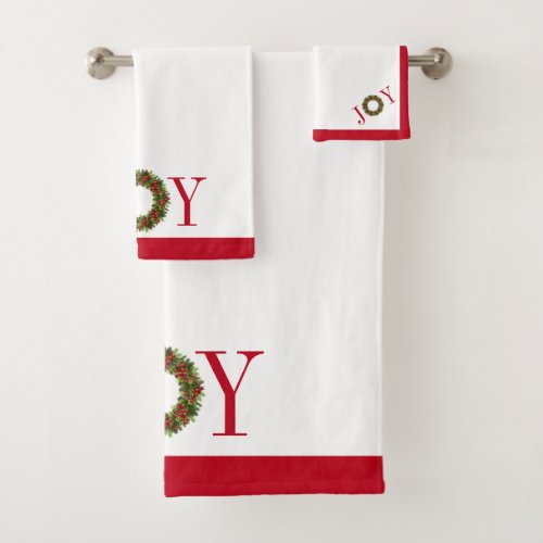 Christmas Holiday Bath Towel Set_Joy