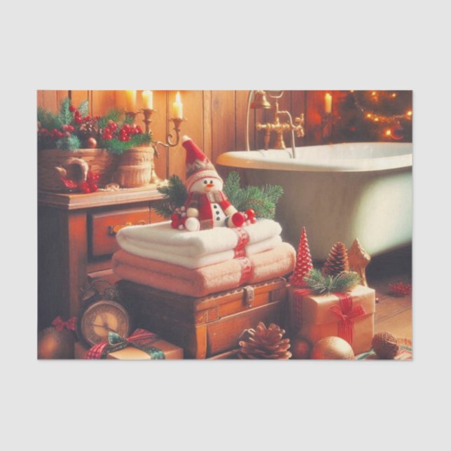 Christmas Holiday Bathroom Tissue Paper (Front)