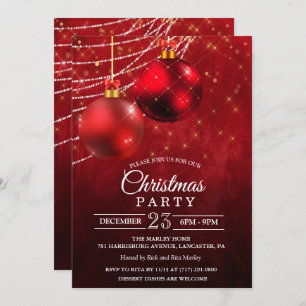 Christmas Holiday Bauble Invitation