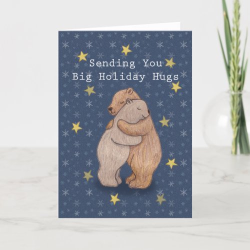 Christmas Holiday Bear Hug sending you hugs card