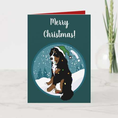 Christmas Holiday Bernese Mountain Dog  Card