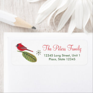 Christmas Holiday Bird   Address Labels