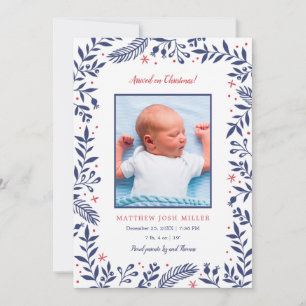 Christmas Holiday Birth Announcement