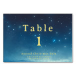 Christmas Holiday Blue Gold Table Card