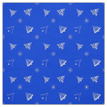 christmas holiday blue pattern fabric