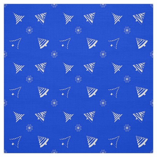 christmas holiday blue pattern fabric