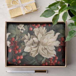 Christmas/Holiday Bold Flowers, Berries & Leaves Tissue Paper