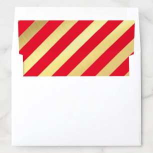 CHRISTMAS HOLIDAY bold modern stripe gold red Envelope Liner