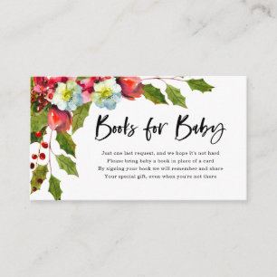 Christmas Holiday Books for Baby Baby Shower Enclosure Card