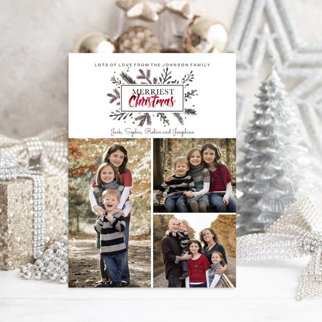 Christmas Holiday | Botanical | Photo Card (Christmas Holiday | Botanical Watercolor | Photo Card)
