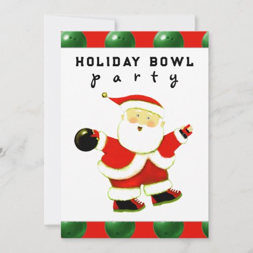 Christmas Holiday Bowling Party Invitation