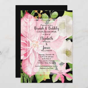 Christmas Holiday Brunch and Bubbly Couples Shower Invitation
