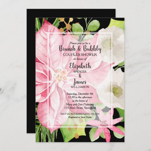 Christmas Holiday Brunch and Bubbly Couples Shower Invitation