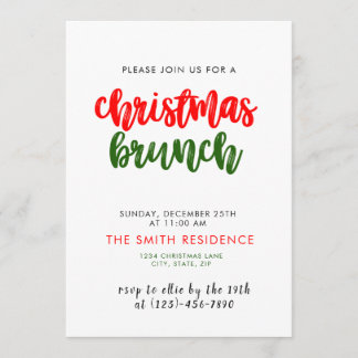 Christmas Holiday Brunch Invitation Card