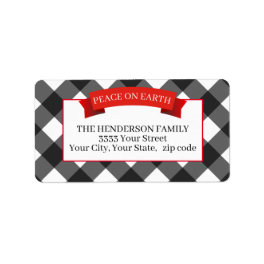 Christmas Holiday Buffalo Plaid Return Address Label