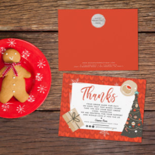 Christmas Holiday   Business Customer Thank You Card