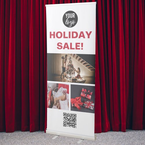Christmas Holiday Business Sale 3 Photos Retractable Banner