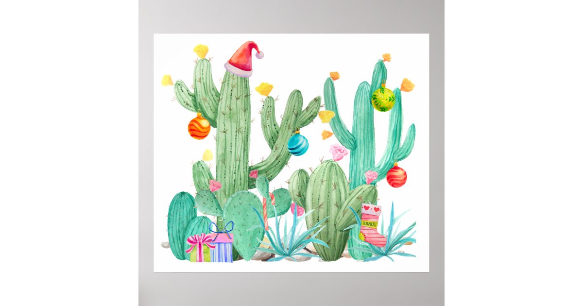 Christmas Holiday Cactus Desert Southwest Print Zazzle Com