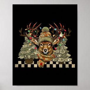 Christmas Holiday Camo Hunting Reindeer Deer Xmas Poster