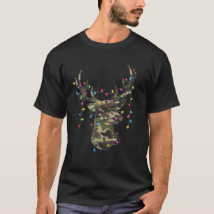 Christmas Holiday Camo Hunting Reindeer Deer Xmas T-Shirt