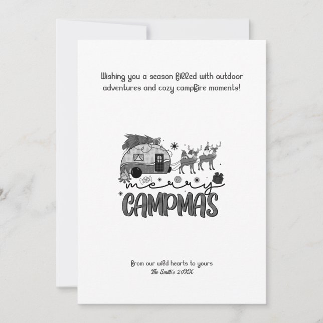 Christmas Holiday Camper Reindeer Outdoor Black (Front)