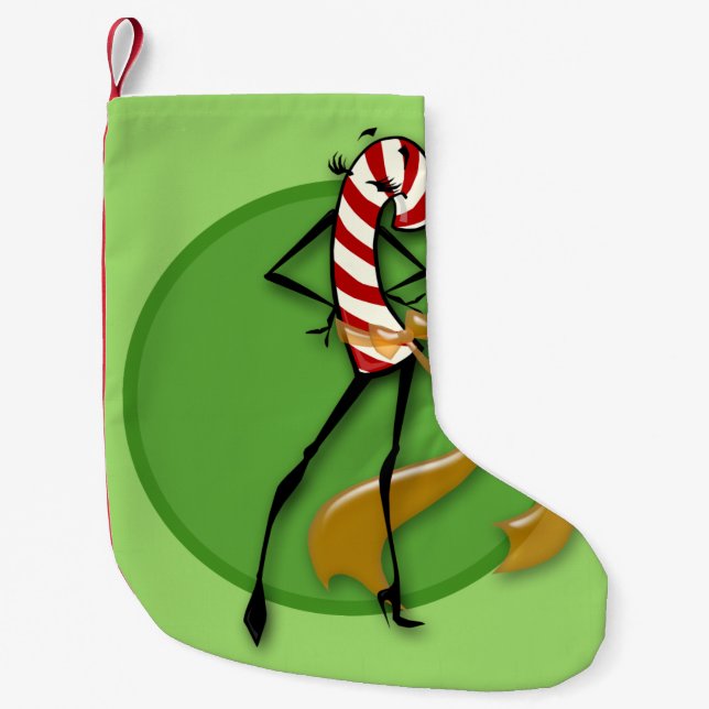 CHRISTMAS HOLIDAY CANDY CANE LADY STOCKING (Front)