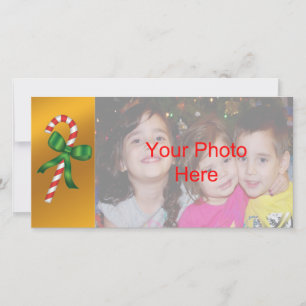 Christmas Holiday Candy Cane Photo Card Template