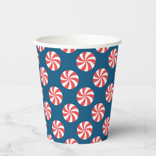 Christmas Holiday Candy Cane Starlight Pattern Paper Cups