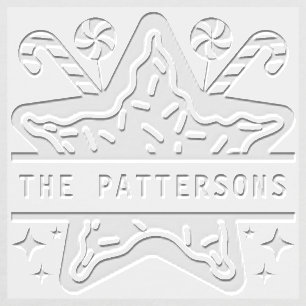 Christmas Holiday Candy Star Custom Family Name Embosser