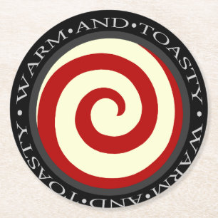CHRISTMAS HOLIDAY CANDY SWIRL ROUND PAPER COASTER